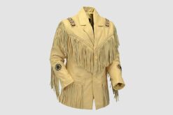 Western Leather Jacket Men - Native American Cowboy Style