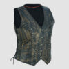 Women Distressed Leather Vest