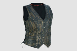 Women Distressed Leather Vest