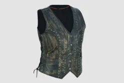 Women Distressed Leather Vest