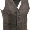 Dark Brown Suede Vest With V-Neck Biker Vest Motorcycle Vest, SUV13