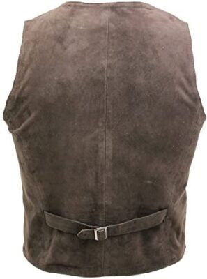 Alternative view of The Best Dark Brown Suede Vest With V-Neck | SUV13