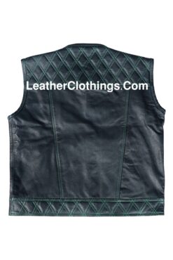 Stinger Biker Vest Hunt Club Biker Leather Vest Dimond Quilted Vest, HCV3