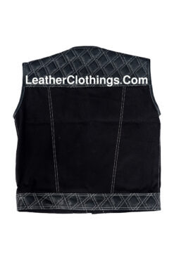 Stinger Biker Vest Hunt Club Biker Leather Vest Dimond Quilted Vest, HCV2