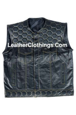 Stinger Hunt Club Biker Leather Vest