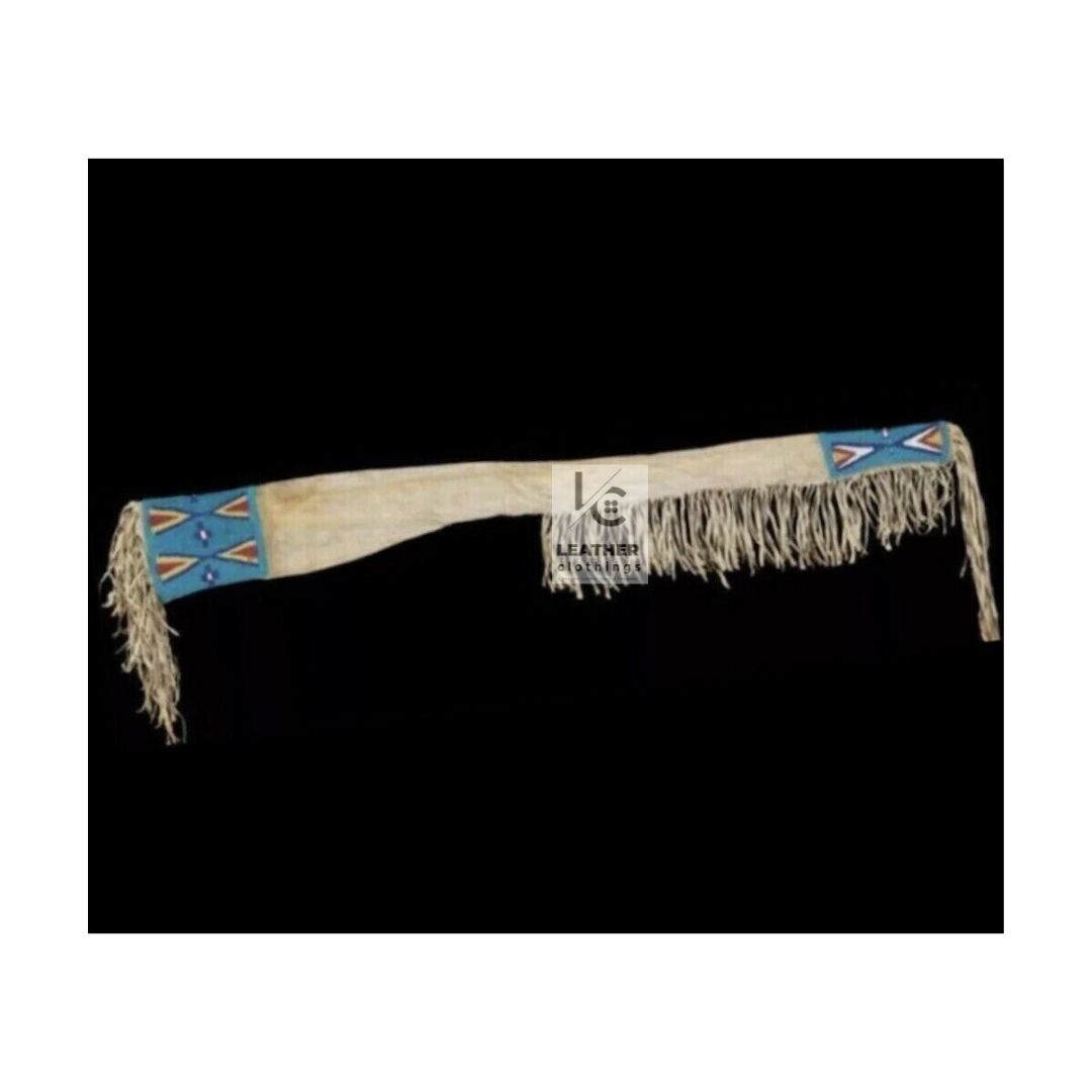 Fringed Plains-Style Suede Sleeve With Beadwork