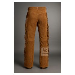 Best Men's Brown Suede Pant - Cowboy Style - Perfect | MSP8B