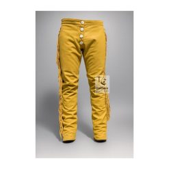Brown Native Indian Suede Leather Fringe Pant MSP20
