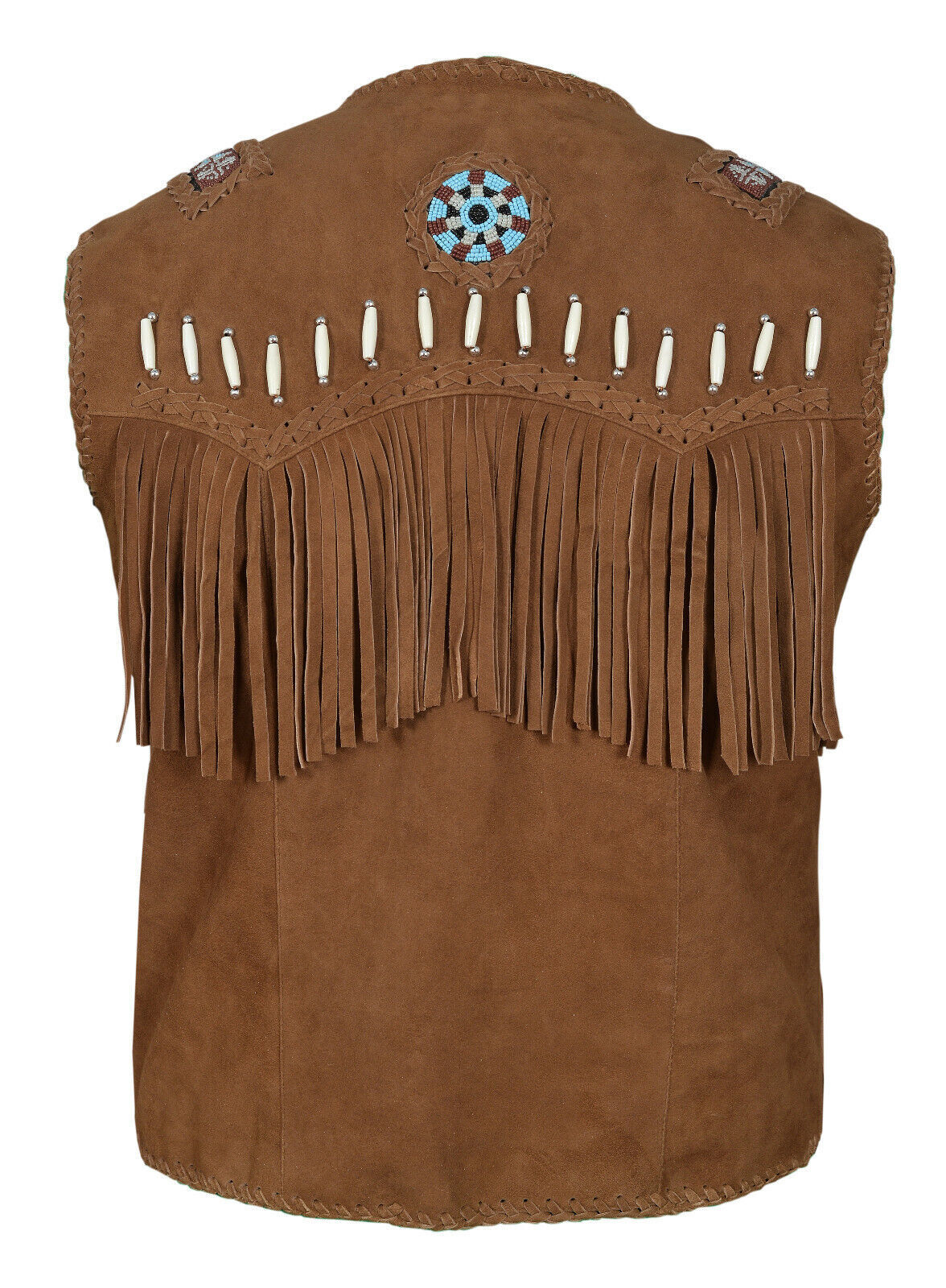Cowboy Western Vest Brown Suede American Indian Vest