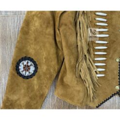 Cowgirl Military Style Brown Suede Coat Jacket WSMJ4