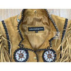 Cowgirl Military Style Brown Suede Coat Jacket WSMJ4