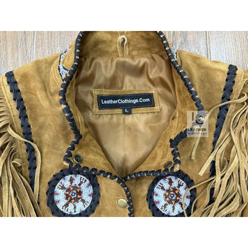 Cowgirl Military Style Brown Suede Coat Jacket WSMJ4