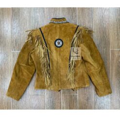 Cowgirl Military Style Brown Suede Coat Jacket WSMJ4