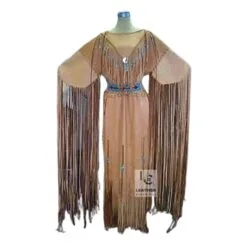 Fringes Suede Wedding Dress For Women - WSM12
