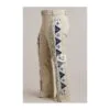 Men's beige suede fringe pants with Southwestern geometric side panels and long fringe