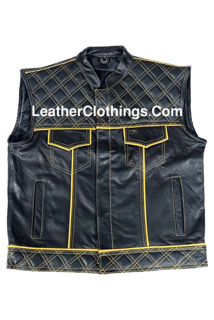 Stinger Hunt Club Leather Biker Vest
