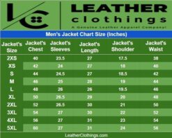 Men Western Jacket size chart