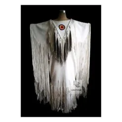 Western Fringe Leather Maxi Dress For Women