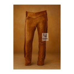 Men Cowboy Western Dark Brown Suede Fringes Pant MSP19B