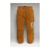Men's brown suede fringe pants with drawstring waist and full-length side fringe