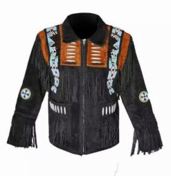 Majestic Men's Western Eagle Beaded Suede Leather Jacket | MSWJ22B2