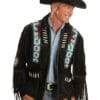 Men's Liberty Wear Eagle Bead Cowhide Suede Fringed Leather Jacket, MSWJ22A
