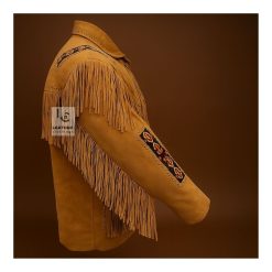 Men Suede Fringe Jacket Bold and Trendsetting MSWJ28A