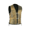 Brown Leather Biker Vest with Side Laces