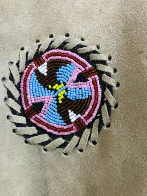 Rockabilly Western Jacket 1980s Cowboy Suede Jacket Men Native Indian Jacket Native American Style Style Jacket With Fringes Bones And Beads