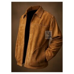 Brown Suede Bomber Jacket Mens