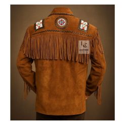 Native American Eagle Beaded Suede Fringes Jacket MSWJ22D