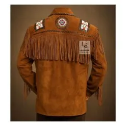 Native American Eagle Beaded Suede Fringes Jacket MSWJ22D