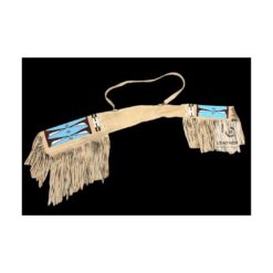 Southwestern Style Fringed Suede Cover With Beads