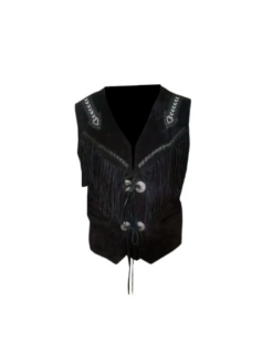 Cowgirl Black Suede Western Vest American Indian Vest