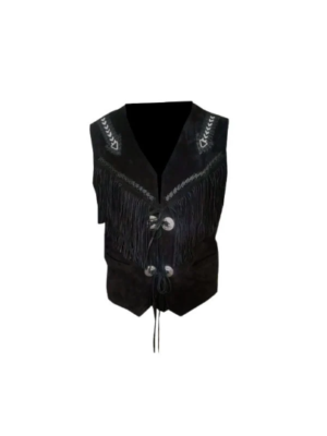 Cowgirl Black Suede Western Vest American Indian Vest