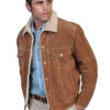 Scully Men's Boar Suede Jean Jacket - Cafe Brown, MSBSB 1