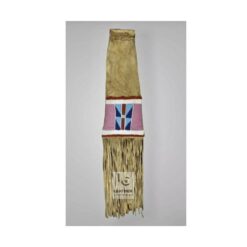 Suede Leather Pipe Case With Fringes And Beads - PB16