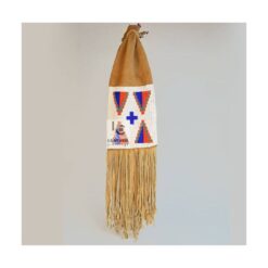 Suede Pipe Bag With Fringes And Beads - PB11