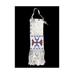 Suede Pipe Case With Beads And Fringes - PB13