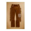 Western Dark Brown Suede Fringe Pant MSP119A