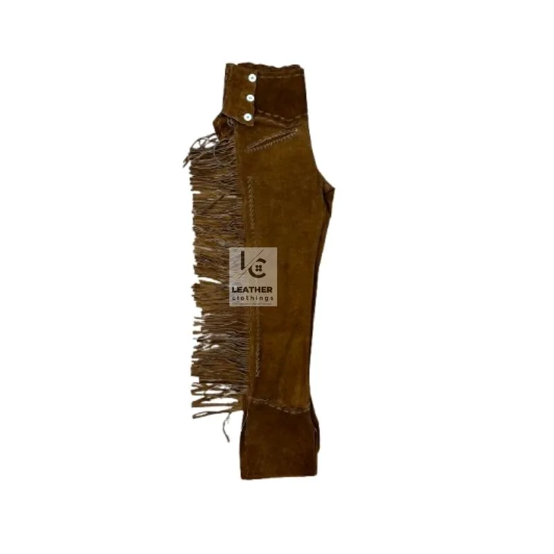 Western Dark Brown Suede Fringe Pant MSP119A