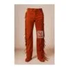 Western Rusty Brown Suede Leather Fringes Pant MSP13