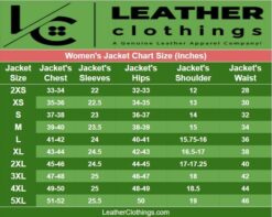 Women Western Jacket size chart