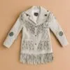 Women Native Indian Cowgirl Western Gray Suede Jacket WSJ1A