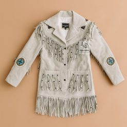 Women Native Indian Cowgirl Western Gray Suede Jacket WSJ1A
