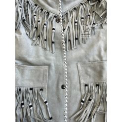 Women Native Indian Cowgirl Western Gray Suede Jacket WSJ1A