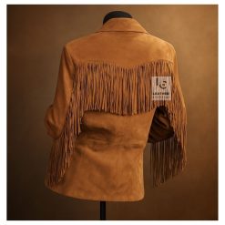 Women Western Brown Suede Jacket With Fringes WSJ16