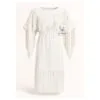 Women white wedding maxi with fringes - WLM7