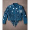Women's Cowgirl Blue Suede Jacket WSJ20