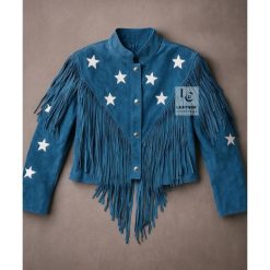Women's Cowgirl Blue Suede Jacket WSJ20